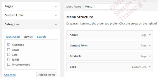 How to add category listing to a WordPress menu