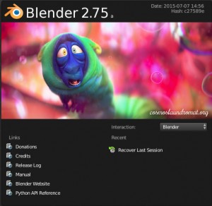 Blender 3d openeing screen